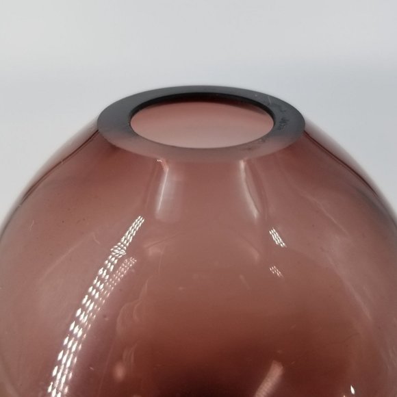 Purple Amethyst Hand Blown Art Glass Bud Vase Clear Bottom 4.50" x 2.75" MCM - Picture 4 of 10